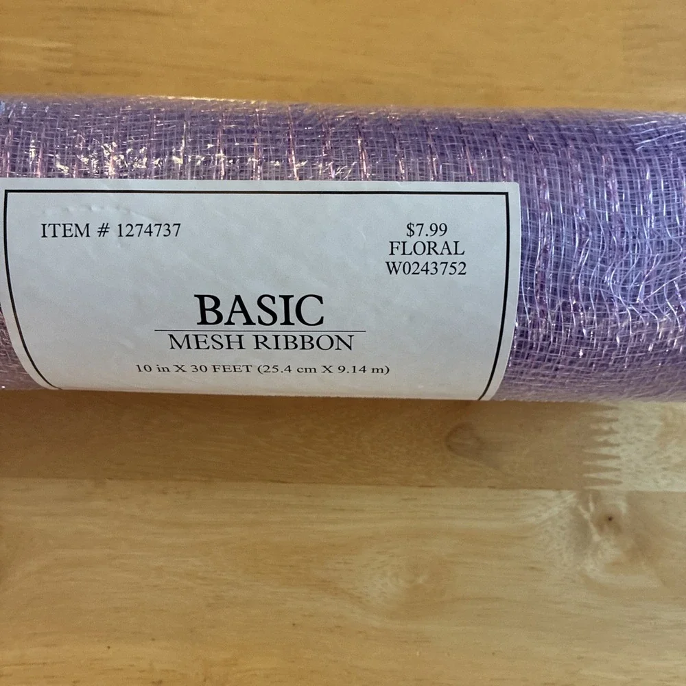 Hobby Lobby Mesh Ribbon White Lavender Iridescent  Lot Of 2 Craft
